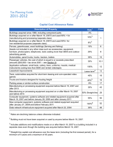 Capital Cost Allowance Rates