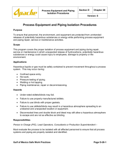 Process Equipment and Piping Isolation Procedures