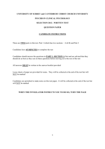 Written Test Feb 2012 - University of Surrey