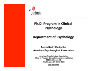 Ph.D. Program In Clinical Psychology