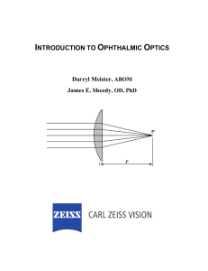 Introduction to Ophthalmic Optics
