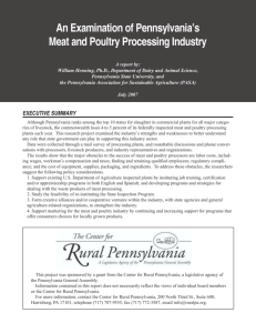 An Examination of Pennsylvania's Meat and Poultry Processing