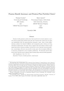 Pension Benefit Insurance and Pension Plan Portfolio Choice