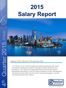 China Salary Survey - Gemini Personnel Limited