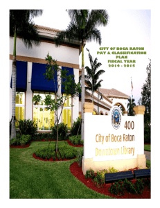 CITY OF BOCA RATON PAY & CLASSIFICATION PLAN FISCAL