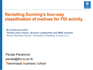 Revisiting Dunning's four-way classification of motives for FDI activity