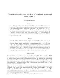 Classification of upper motives of algebraic groups of inner type An