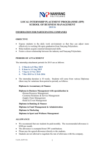 local internship placement programme (ipp) school of business