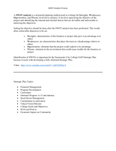 SWOT Analysis Process - Sacramento City College