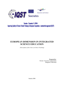 european dimension in integrated science education