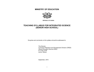Teaching syllabus for integrated science