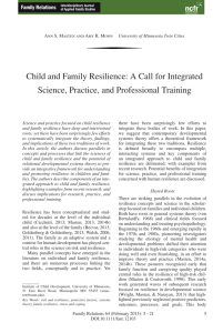 Child and Family Resilience: A Call for Integrated Science, Practice