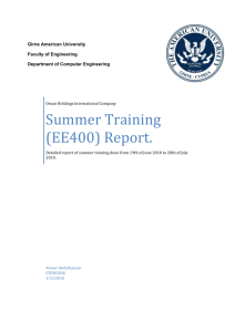(EE400) Report. - Engineering Summer Training