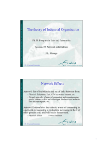 The theory of Industrial Organization Network Effects