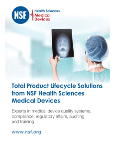 Total Product Lifecycle Solutions from NSF Health Sciences Medical