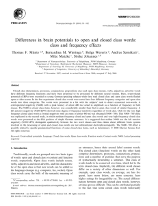 Differences in brain potentials to open and closed class words: class