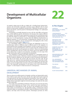 Development of Multicellular Organisms - U