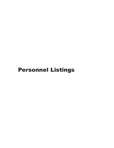 Personnel Listings