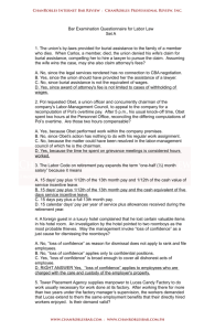 Bar Examination Questionnaire for Labor Law Set A 1. The union's