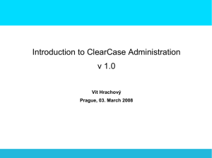 Introduction to ClearCase Administration v 1.0 - Wood