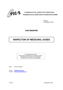 inspection of medicinal gases