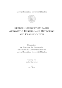 Speech Recognition based Automatic Earthquake Detection and