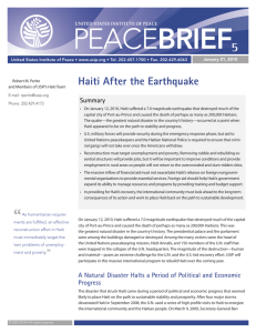 Haiti After the Earthquake - United States Institute of Peace