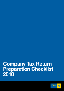 Company Tax Return Preparation Checklist 2010