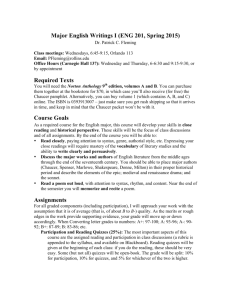 Major English Writings I (ENG 201, Spring 2015) Required Texts