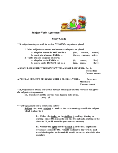 Subject-Verb Agreement Study Guide