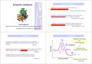 Enzyme catalysis - Universidad Autónoma de Madrid
