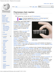 Polymerase chain reaction. Wikipedia. Last modified on