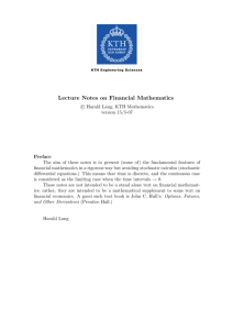 Lecture Notes on Financial Mathematics