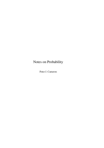 Notes on Probability - School of Mathematical Sciences