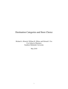 Destination Categories and Store Choice