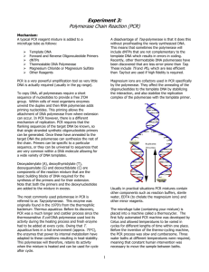 Experiment 3: Polymerase Chain Reaction (PCR)