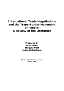 International Trade Negotiations and the Trans