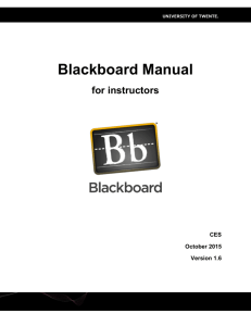 UT Instructor manual Blackboard 9.1 (new version October 2015)