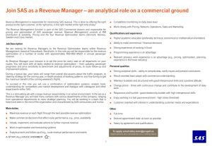 Join SAS as a Revenue Manager – an analytical