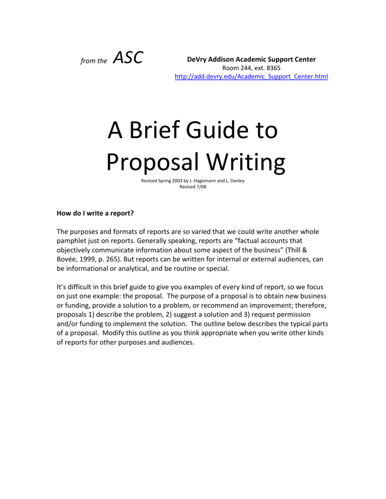 write a brief research proposal