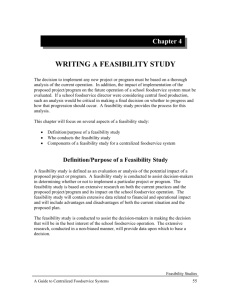 Writing a Feasibility Study - National Food Service Management