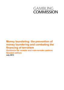 Prevention of money laundering and combating the financing of