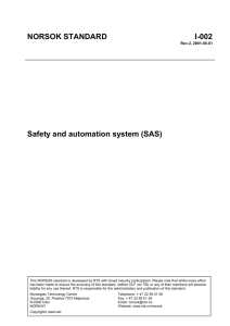 NORSOK STANDARD I-002 Safety and automation system (SAS)