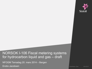 Ny metering NORSOK I-106 - bakgrunn