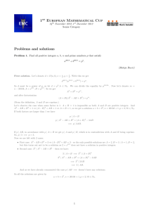 Senior Category – Solutions - EMC – European mathematical cup