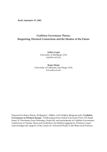 Coalition Governance Theory: Bargaining, Electoral Connections