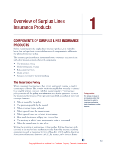 Overview of Surplus Lines Insurance Products