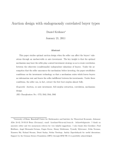 Optimal Auction Design with Endogenously Correlated Buyer Types