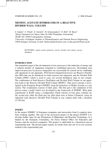 methyl acetate hydrolysis in a reactive divided wall column