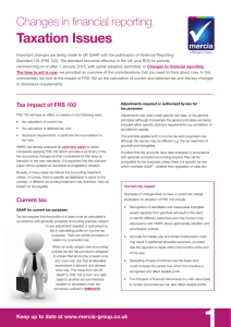 FRS 102 – Taxation Issues